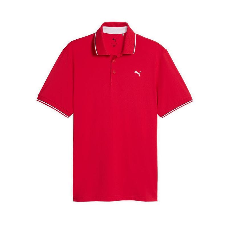 Maple Leaf Mattr Solid Men's Polo - Strong Red