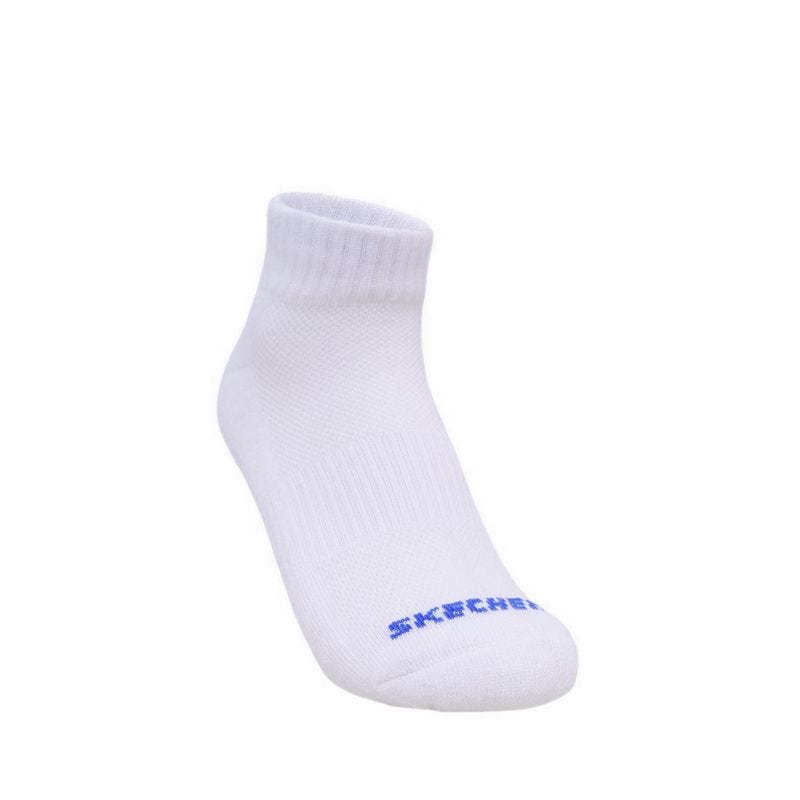 3PK 1/2 Terry Qtr Crew Boys Socks - White / Blue