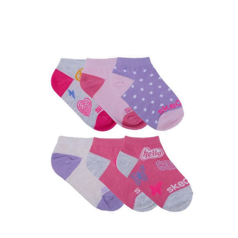 6Pk Girls Non Terry Low Cut - Purple