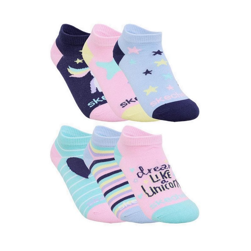 6Pk Girls Non Terry Low Cut Socks - Pink