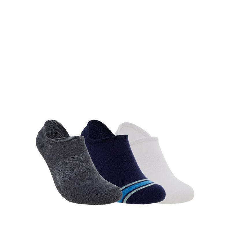 3Pk Non Terry No Show Men - Navy