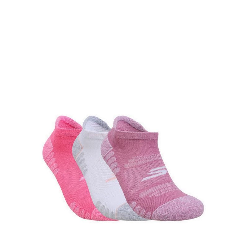 3Pk Womens 1/2 Terry Low Cut Socks - Purple / Pink