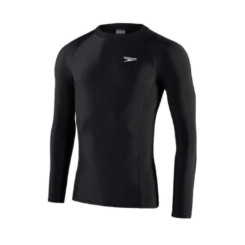 Mens Essential Long Sleeve Rash Top - Black