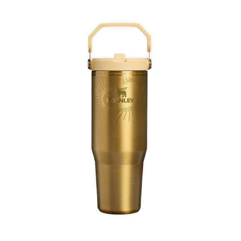 X The Messi Iceflow Flipstraw Tumbler 30 Oz- Gold