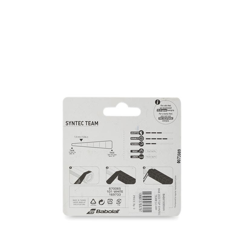 2020 TGP SYNTEC TEAM Unisex Tennis Grip - White