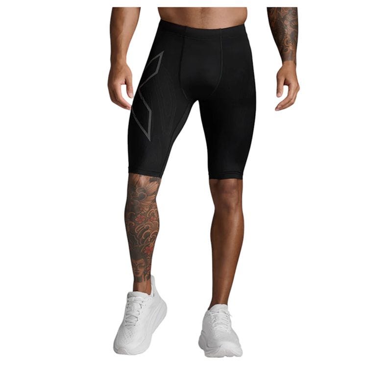 Light Speed Men’s Compression Shorts – Black/Black Reflective