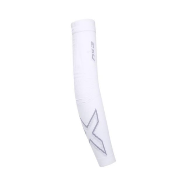 2XU Flex Run Unisex Compression Arm Sleeve - White