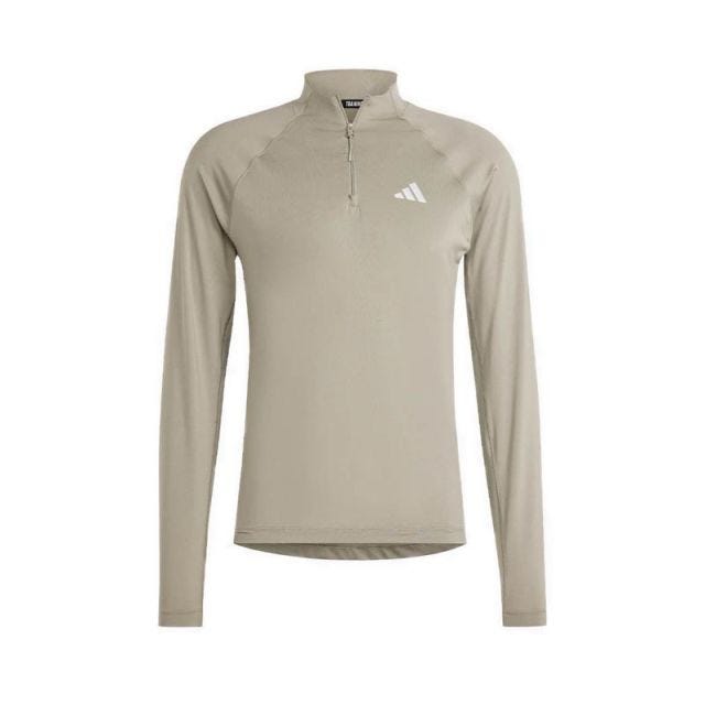 adidas Gym+ Training 1/4-Zip Men's Long Sleeve Sweatshirt - Silver Pebble