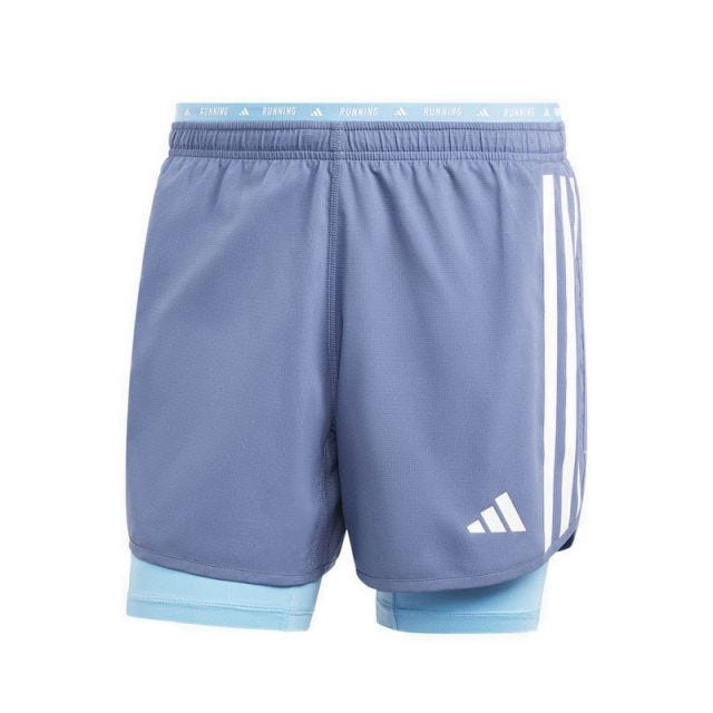 adidas Own The Run 3-Stripes Men's 2-in-1 Shorts - Preloved Ink
