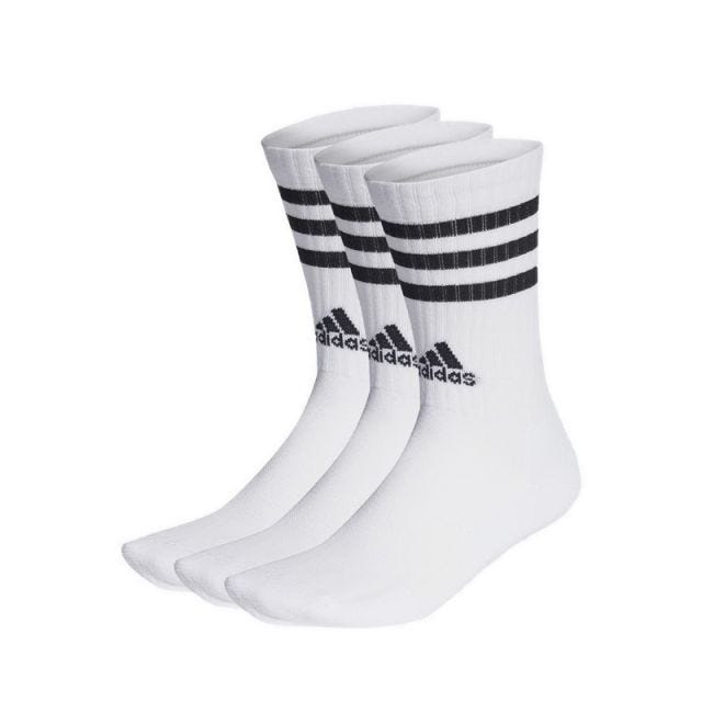 adidas 3-Stripes Cushioned Unisex Crew Socks 3 Pairs - White