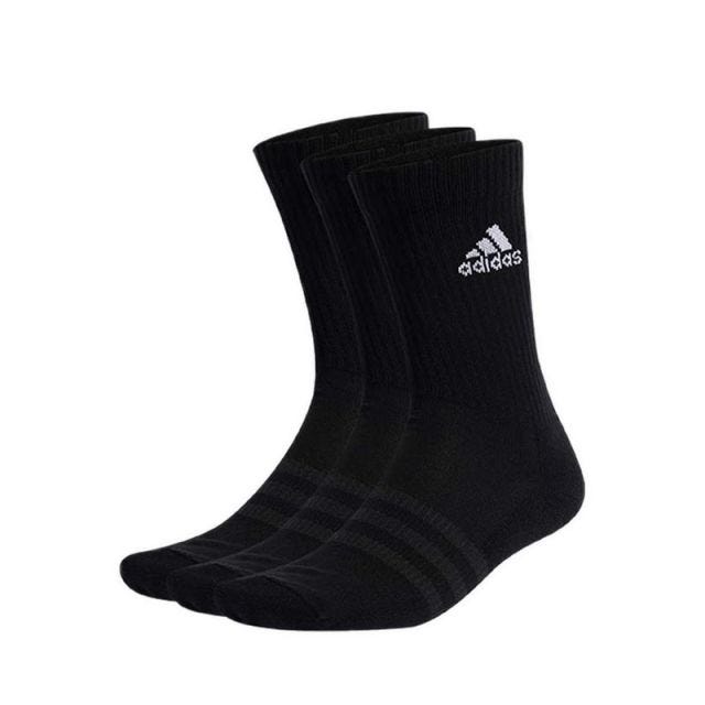 Adidas Unisex Cushioned Crew Socks 3 Pairs - Black