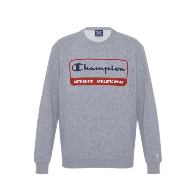 Champion Men's EU Graphic Logo Sweatshirt - Grey