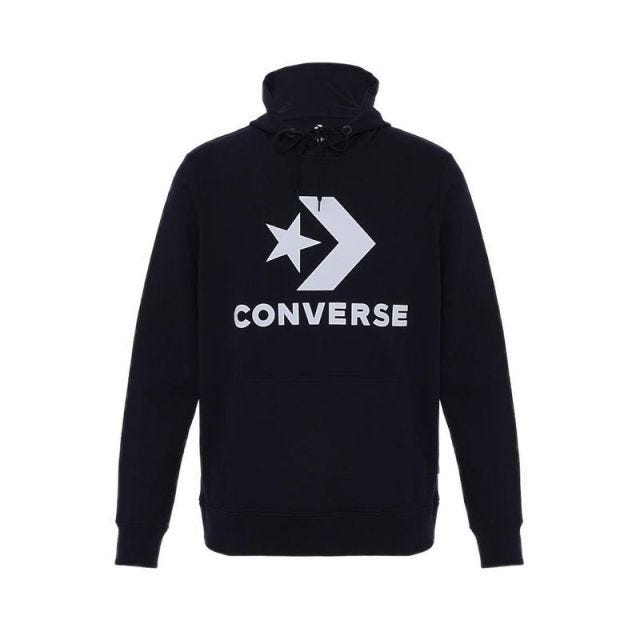 Converse Standard Fit Center Front Large Logo Star Chev Men's Hoodie Ft - Converse Black