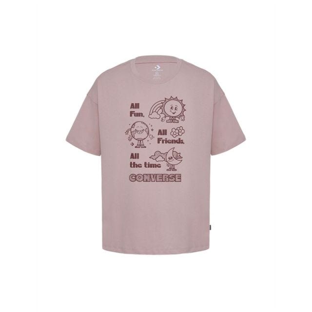 Converse Women's Oversized Fun Graphic T-Shirt - Pink Sage