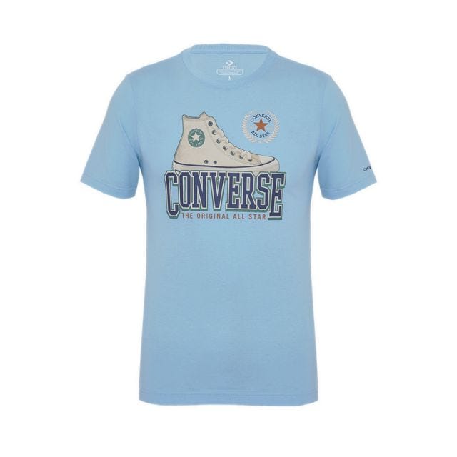 Converse Kids Script Boy's T-Shirt - PALE BLUE