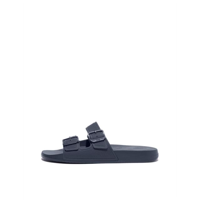 Fitflop  IQ Mens Two-Bar Buckle Slides Gs9-399- Midnight Navy