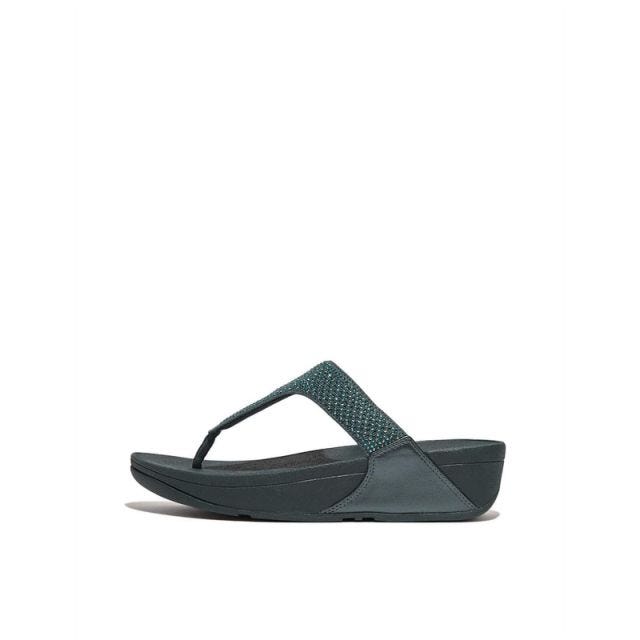 Fitflop Lulu Crystal Embellished Toe-Post Sandals EC5-A82-- Steel Blue