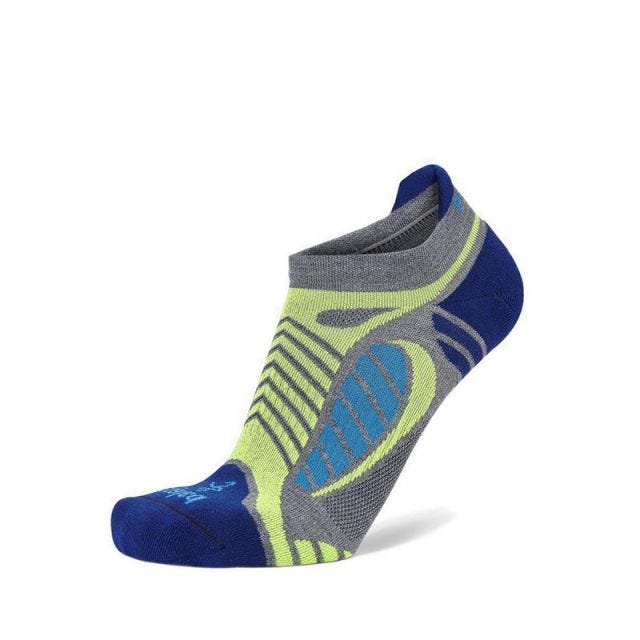 Balega Ultra Light No Show Grey Heather / Royal Blue - Large