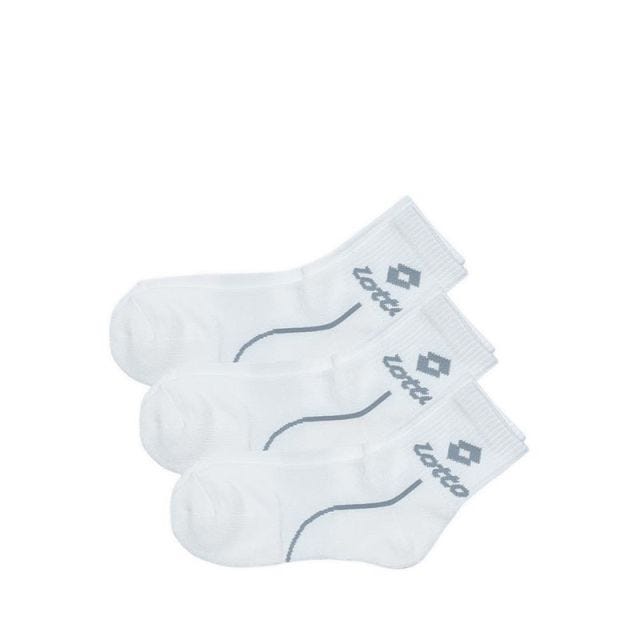 LOTTO Mens Running Quarter Socks 3pcs - White