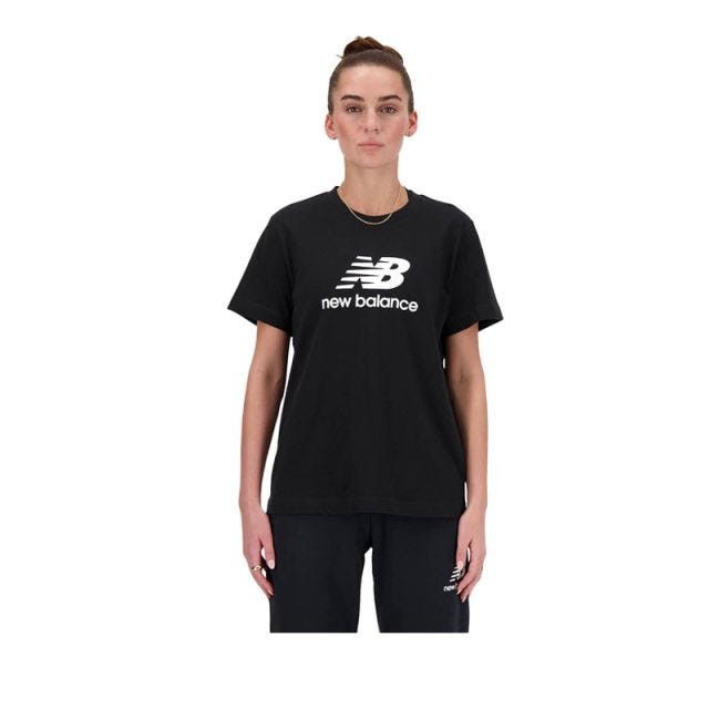 New Balance Jersey Stacked Logo Women's T-Shirt - Black