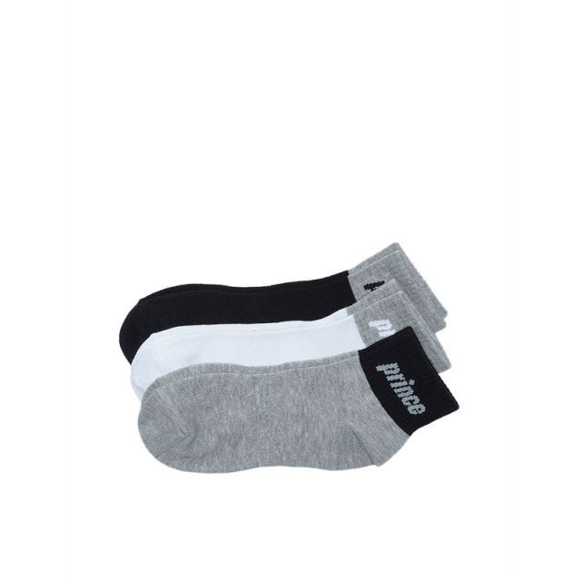 Prince Low Quarter Socks - White Grey Black