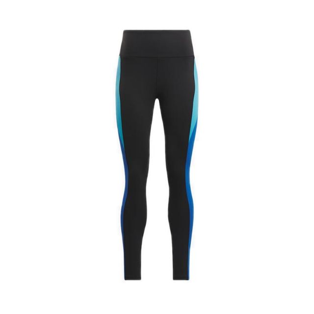 Lux High-Rise Colorblock Women's Tights - Black/Kinetic Blue
