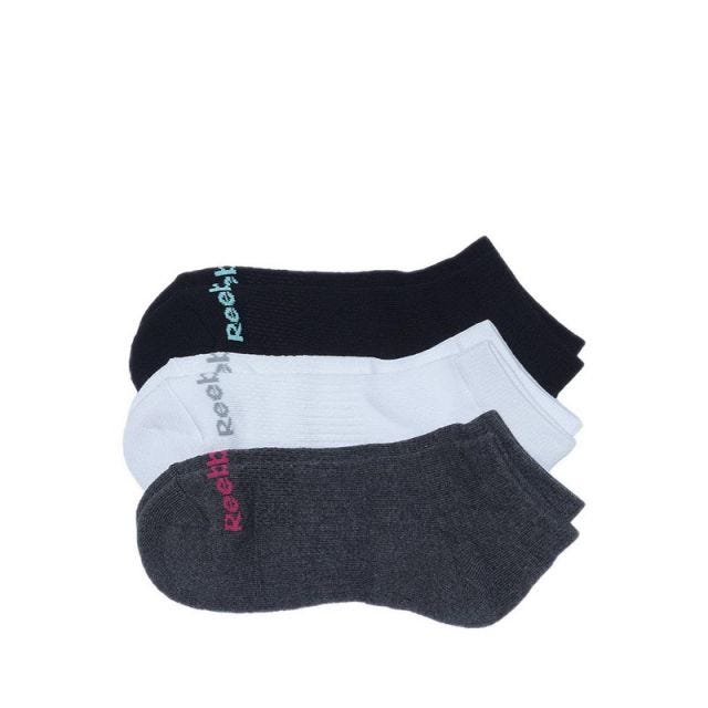 Reebok 3P Ankle Women's Socks - White/Melange/Black