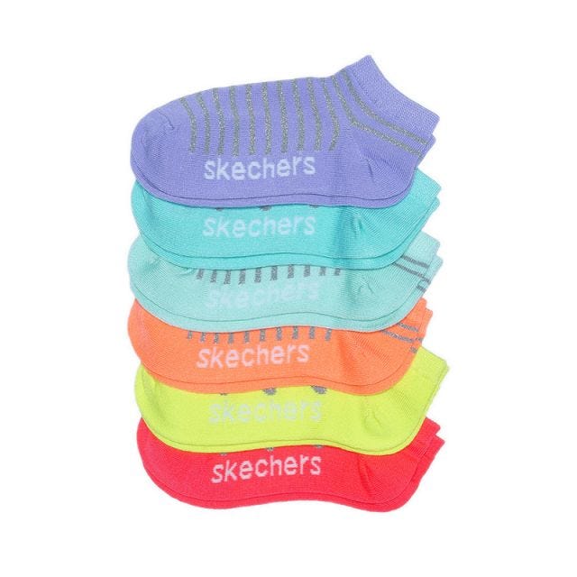 SKECHERS 6PK NON TERRY LOW CUT GIRLS -MIXED COLORS