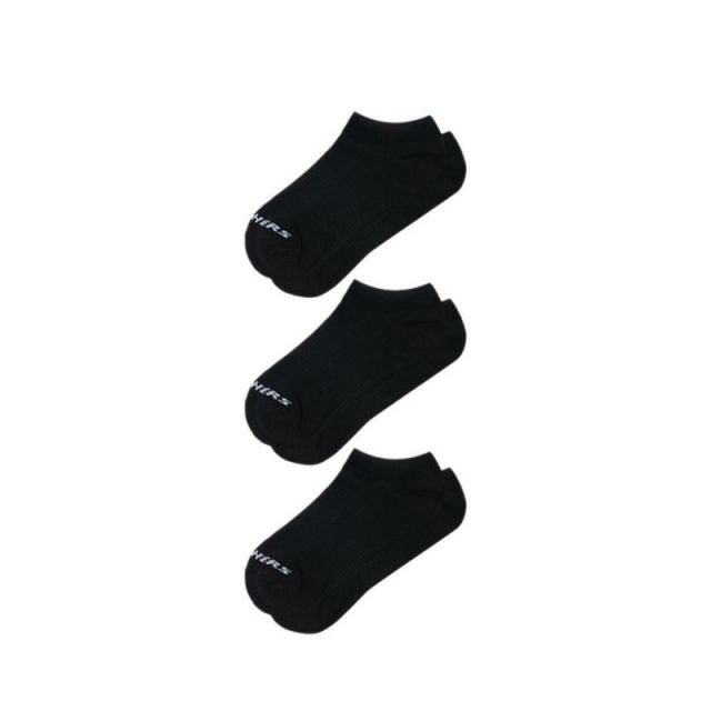Skechers No Show CTN B001 3PK Unisex Socks - Black