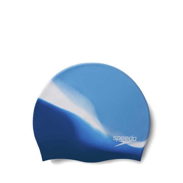 Speedo Multi Color Silicone Unisex Swim Cap - Blue