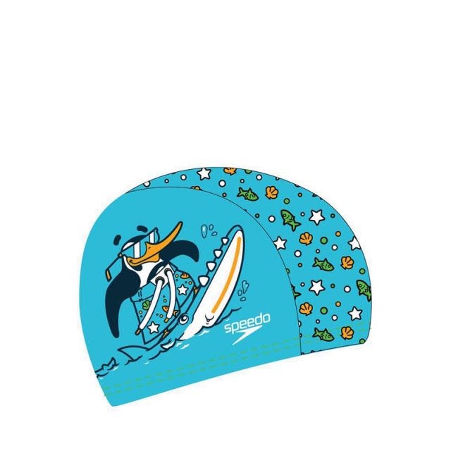 Speedo Chima Penguin Unisex Kids Swim Cap - Blue