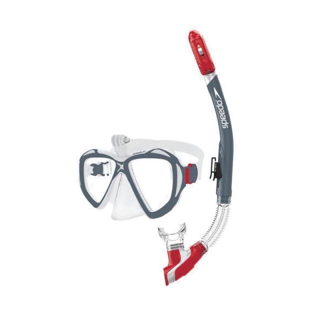 Speedo Sport Unisex Dual Lenses Combo With Camera Mount - Red/Grey