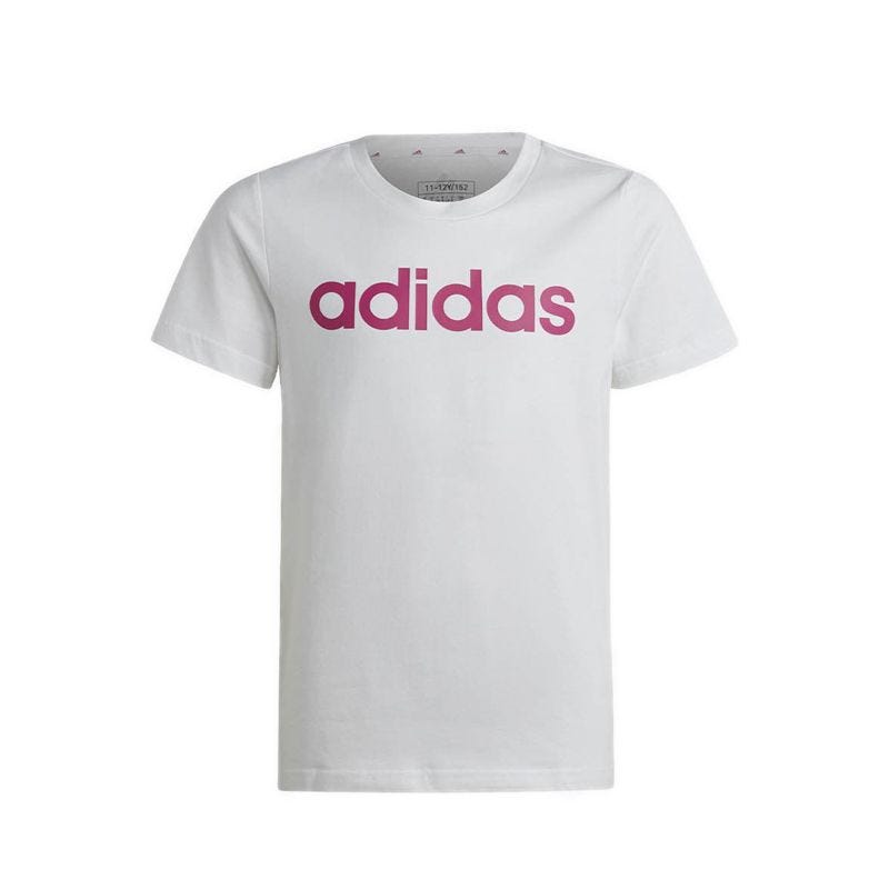 adidas Essentials Linear Logo Cotton Slim Fit Girls T-Shirt - White