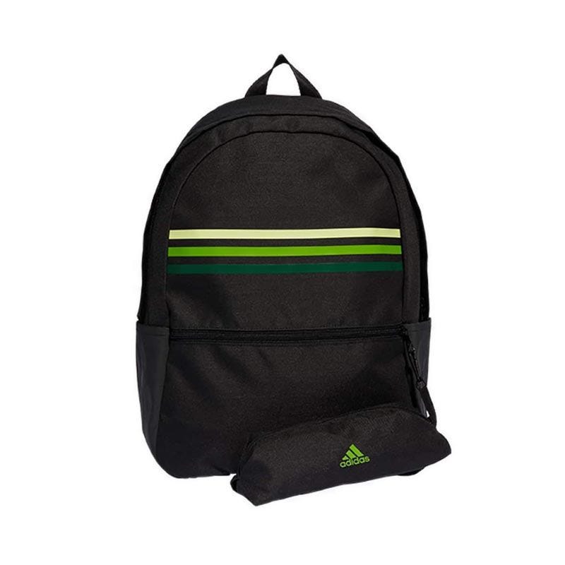 Classic Horizontal 3-Stripes Unisex Backpack - Black