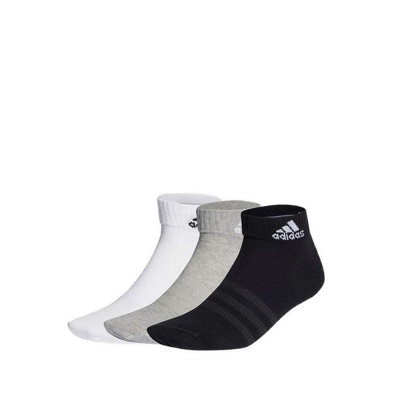 Adidas Unisex Thin And Light Ankle Socks 3 Pairs - Medium Grey Heather