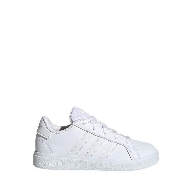 adidas Kids Grand Court Lifestyle Tennis Lace-Up Shoes - Ftwr White