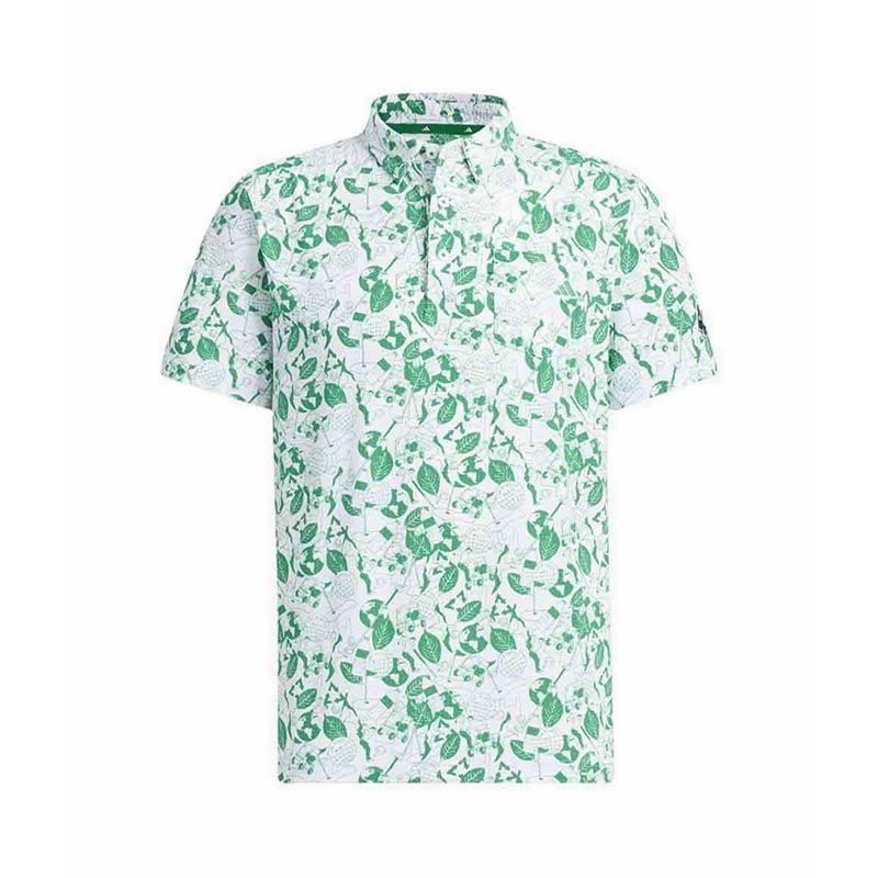 Jual ADIDAS GOLF PLAY GREEN GRAPHIC MEN S POLO WHITE GREEN Terbaru
