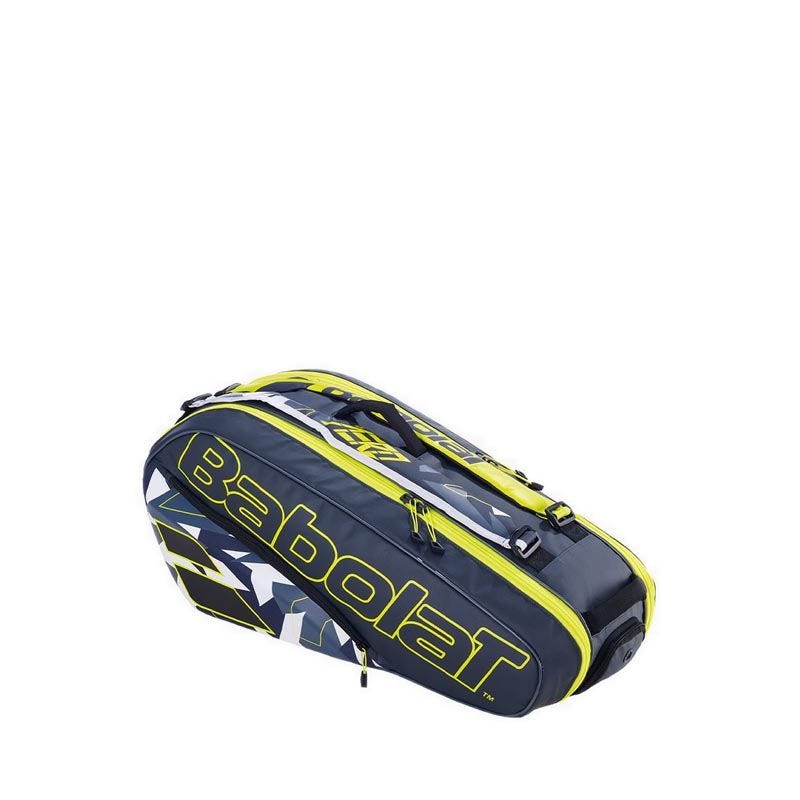 Babolat Pure Aero Unisex Racquet 6RH Tennis Bag - Grey Yellow