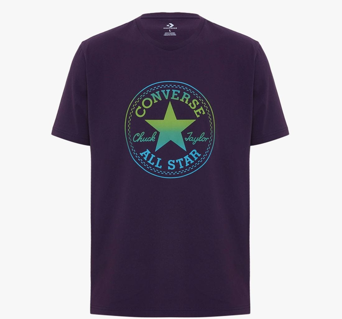 Converse Men's T-Shirt - CONX2MT1101U - Purple