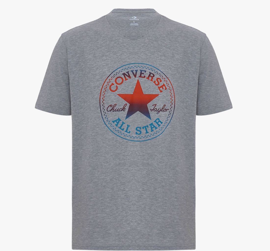 Converse Men's T-Shirt - CONX2MT1101Y - Grey