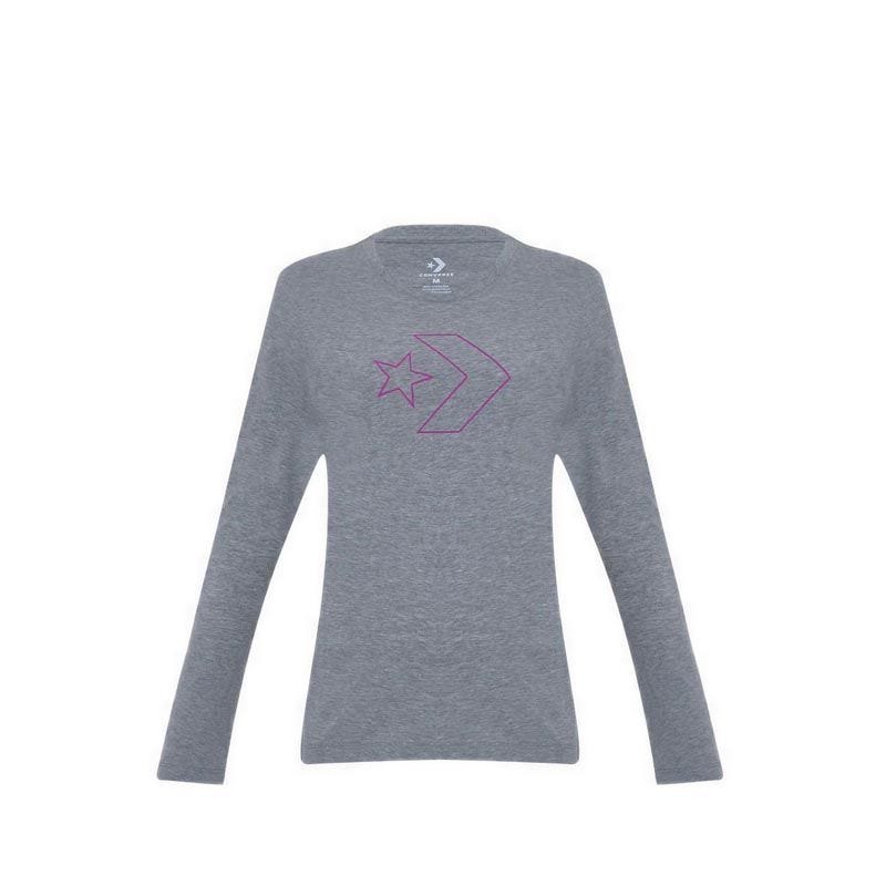 Converse Women's Long Sleeve T-Shirt  - CONX2WT1205G - Grey