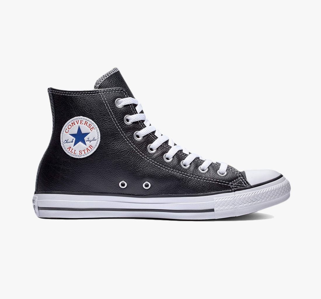 Converse Chuck Taylor All Star Leather High Top Unisex Sneakers - Black