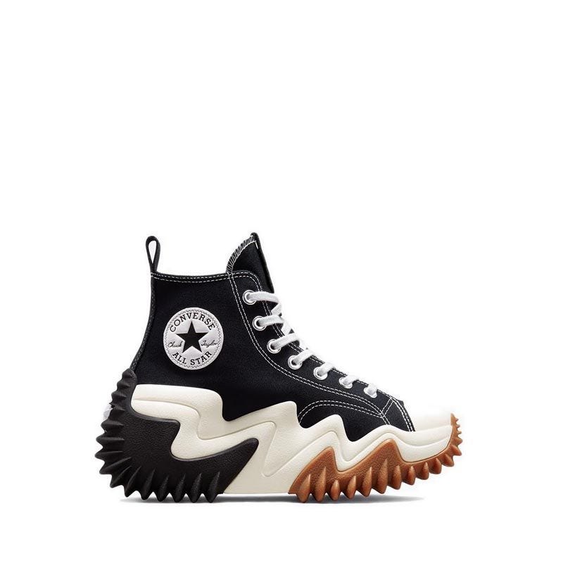 Converse Run Star Motion Canvas Platform Unisex Sneakers - Black/White/Gum Honey