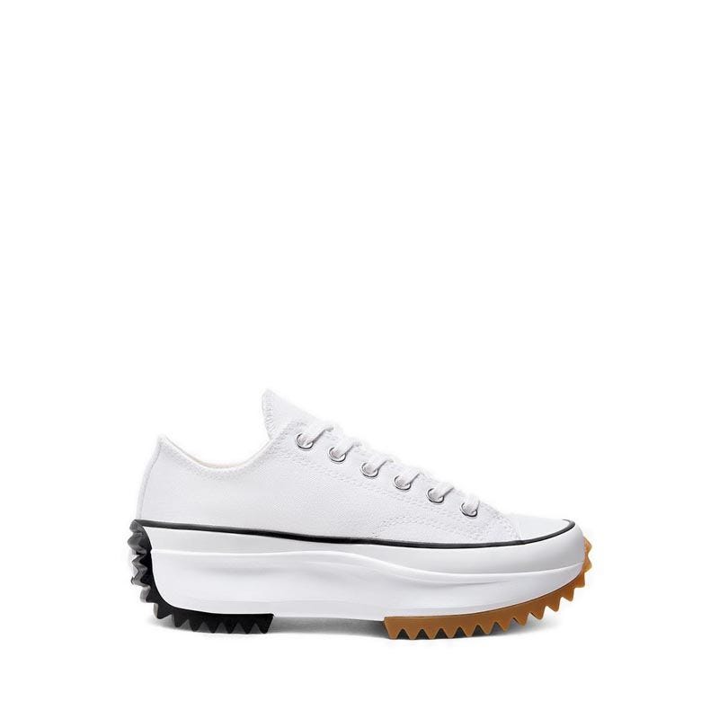Converse Run Star Hike Canvas Platform Unisex Sneakers - White/Black/Gum