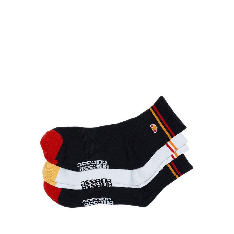 Ellesse Men 3P Quarter Socks - Black / Black / White