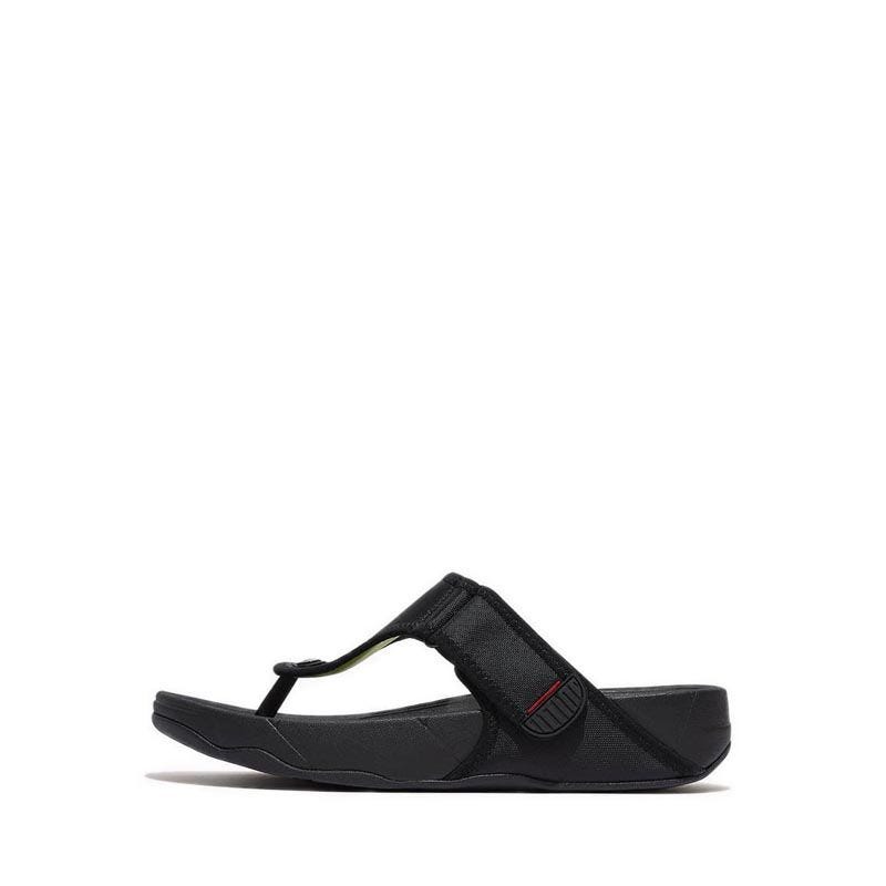 Fitflop Trakk Ii Men's Water-Resistant Toe-Post Sandals GT1-001- Black