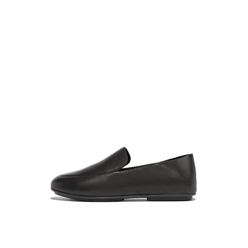 Fitflop Allegro Crush-Back Leather Loafers GK6-090- All Black