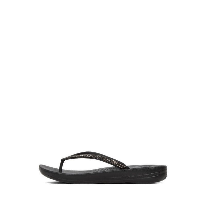 Fitflop Iqushion Sparkle Flip-Flops R08-001 Women Sandals - Black