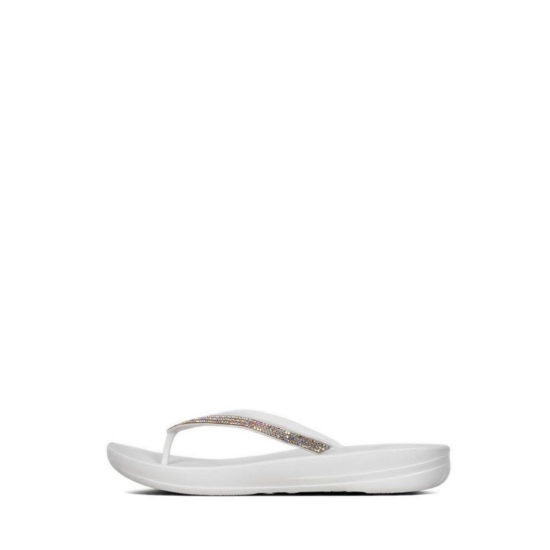 Fitflop Iqushion Sparkle Flip-Flops R08-194 Women Sandals - White