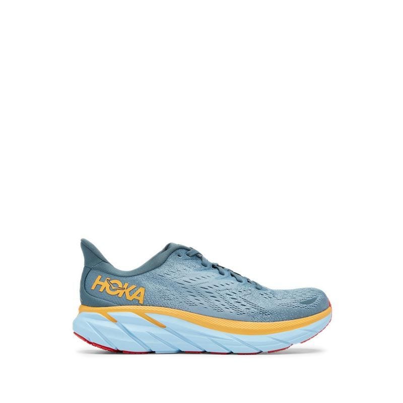 Hoka Clifton 8 Wide Men's Running Shoes - Goblin Blue / Mountain Spring